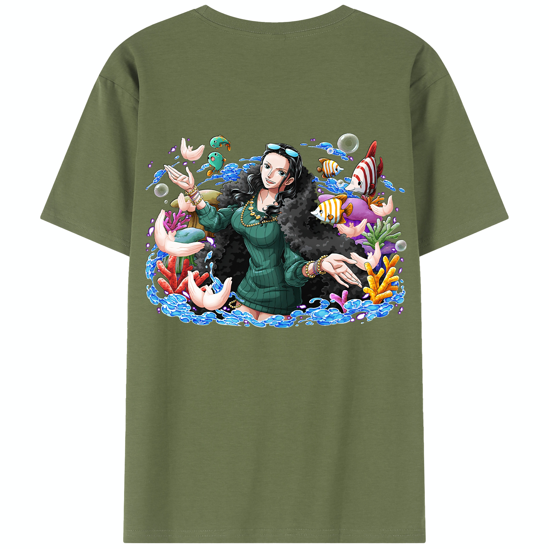 ワンピース ニコ・ロビン ONE PIECE Nico Robin 綿100％半袖Tシャツ（背面プリント）
